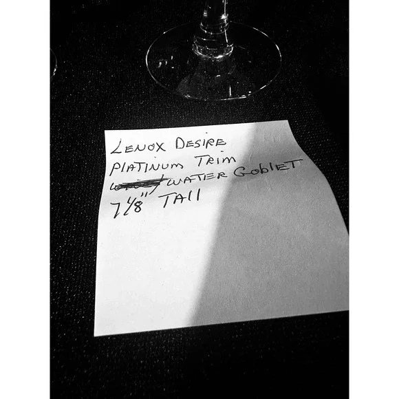 Lenox Desire Platinum Trim Water Goblets Set of 6 Crystal Glassware 7 1/8" Tall - Picture 8 of 12